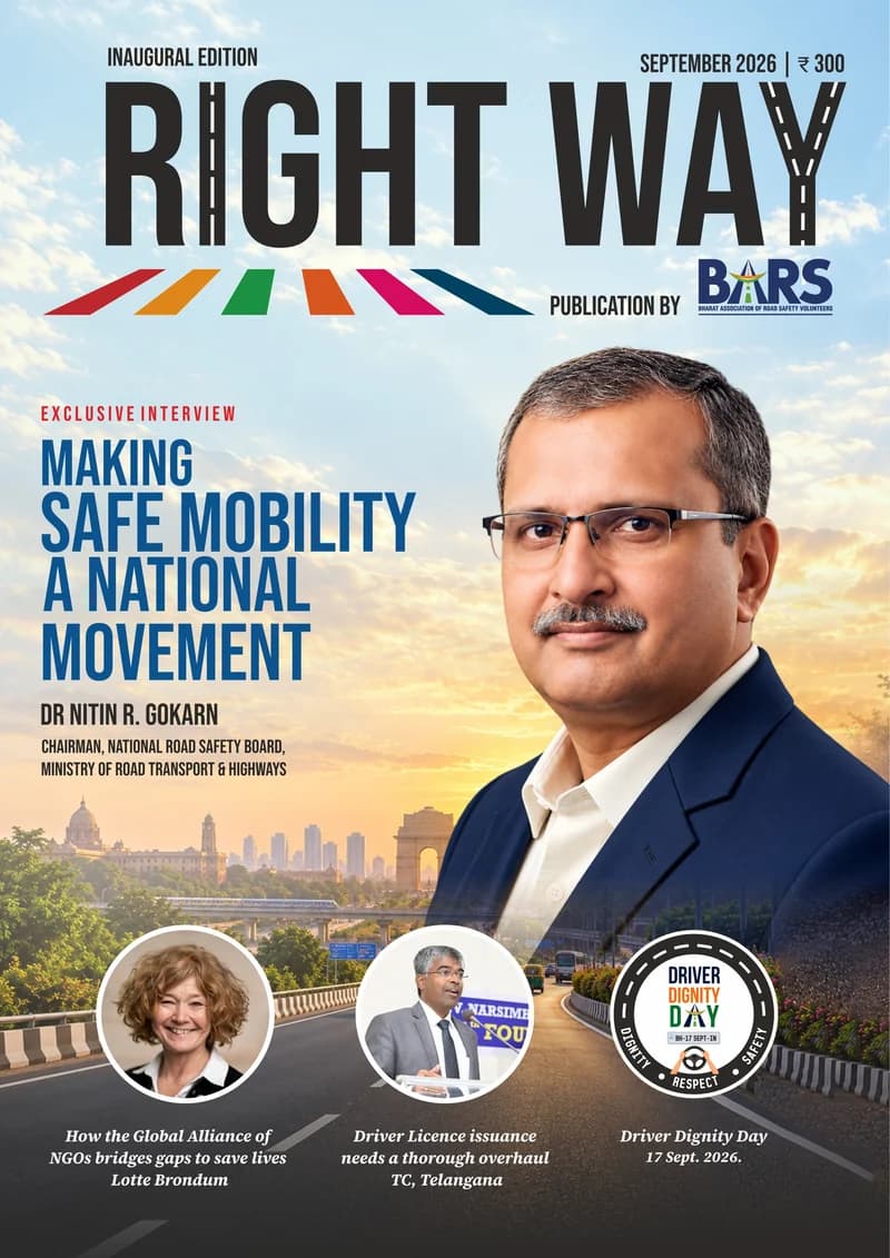 Cover of Right Way, the BARS magazine — inaugural edition, September 2026, with an interview of Dr Nitin R. Gokarn